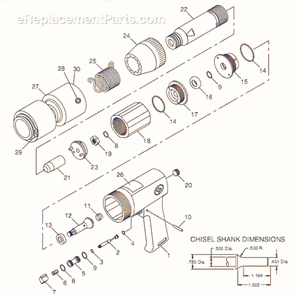 Part Location Diagram of CA144843 Chicago Pneumatic O-Ring (P10)